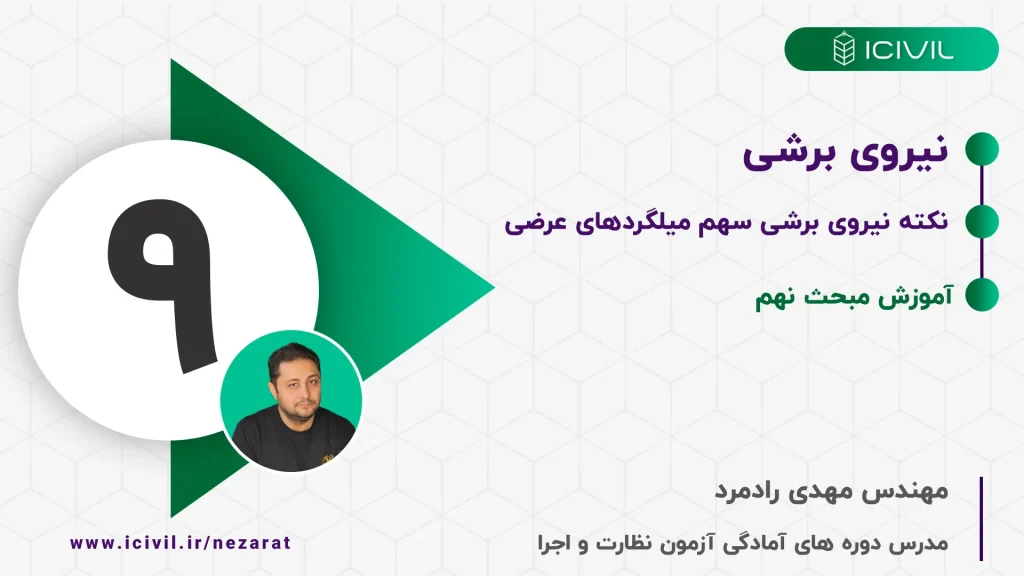 نیروی برشی سهم میلگرد های عرضی