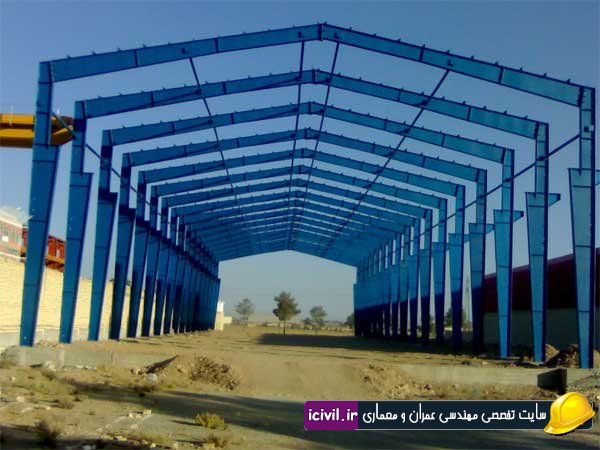 پروژه طراحی سوله به عرض 28 متر با جرثقیل 5 تنی