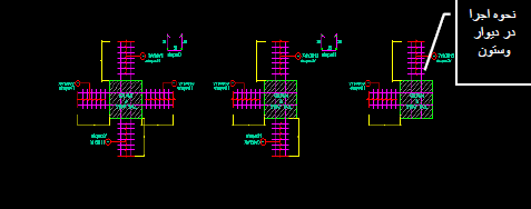 اجرای میلگرد پانچ در محل دیوار و ستون